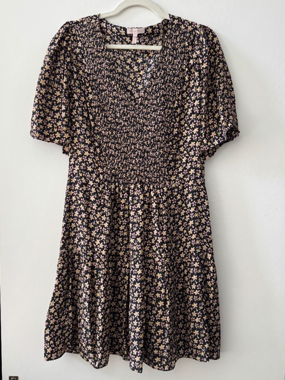 Rebecca Taylor 100% Silk Floral Smocked Dress – Size 12